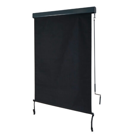 Vertikalmarkise schwarz 250x100 cm Sichtschutz Rollo UV-Schutz