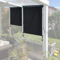 Vertikalmarkise schwarz 250x100 cm Sichtschutz Rollo UV-Schutz