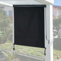 Vertikalmarkise schwarz 250x140 cm Außenrollo mit UV-Schutz