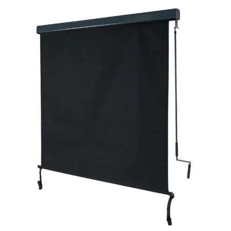Vertikalmarkise schwarz 250x140 cm Außenrollo mit UV-Schutz
