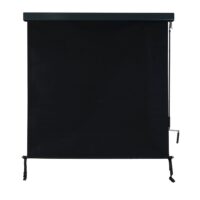 Vertikalmarkise schwarz 250x140 cm Außenrollo mit UV-Schutz