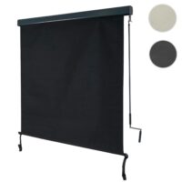 Vertikalmarkise schwarz 250x140 cm Außenrollo mit UV-Schutz