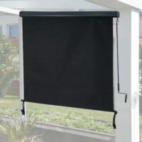 Vertikalmarkise schwarz 250x180 cm Outdoor Sichtschutz mit UV-Schutz