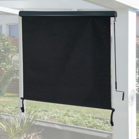 Vertikalmarkise schwarz 250x180 cm Outdoor Sichtschutz mit UV-Schutz