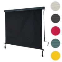 Vertikalmarkise schwarz 250x180 cm Outdoor Sichtschutz mit UV-Schutz