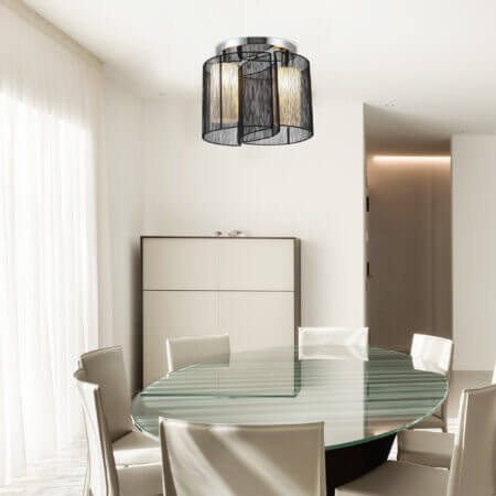 Vintage Deckenlampe 2-flammig Ø47,5x33cm Schwarz – Produktfoto zeigt modernes Design, hochwertige Materialien und funktionale Eigenschaften ideal für Wohn- oder Arbeitsbereiche. Perfekt als Einrichtungsinspiration oder zur Produktpräsentation in einem Onlineshop.