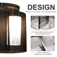 Vintage Deckenlampe 2-flammig Ø47,5x33cm Schwarz – Produktfoto zeigt modernes Design, hochwertige Materialien und funktionale Eigenschaften ideal für Wohn- oder Arbeitsbereiche. Perfekt als Einrichtungsinspiration oder zur Produktpräsentation in einem Onlineshop.