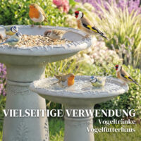 Vogelbad freistehend für Garten aus Harz in Steinoptik