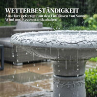 Vogelbad freistehend für Garten aus Harz in Steinoptik