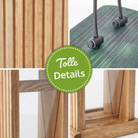 Vogelfutterhaus Grünspitz mit Plexiglasscheiben und Aufhängung.