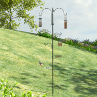 Vogelfutterstation freistehend für Wildvögel Garten Stahl