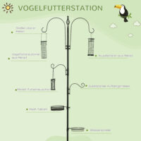Vogelfutterstation freistehend für Wildvögel Garten Stahl