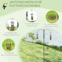 Vogelfutterstation freistehend für Wildvögel Garten Stahl