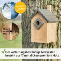 Vogelhaus NaturNest Satteldach wetterfest und robust