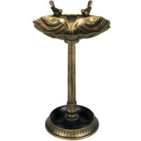 Vogeltränke Vogelbad für Garten antiker Look Kunststoff bronzefarben