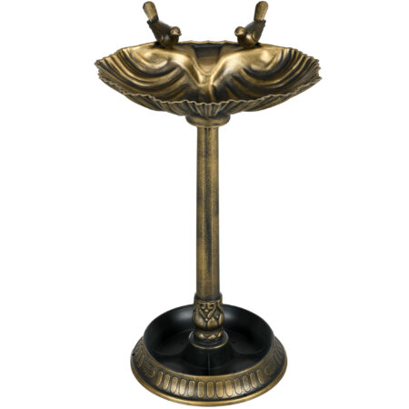 Vogeltränke Vogelbad für Garten antiker Look Kunststoff bronzefarben
