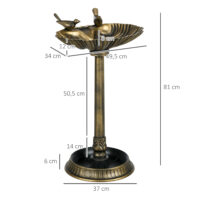 Vogeltränke Vogelbad für Garten antiker Look Kunststoff bronzefarben
