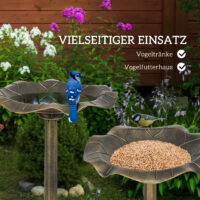 Vogeltränke winterfest stabil für den Garten Vintage Design Bronze