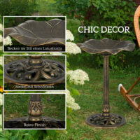 Vogeltränke winterfest stabil für den Garten Vintage Design Bronze