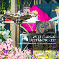 Vogeltränke winterfest stabil für den Garten Vintage Design Bronze