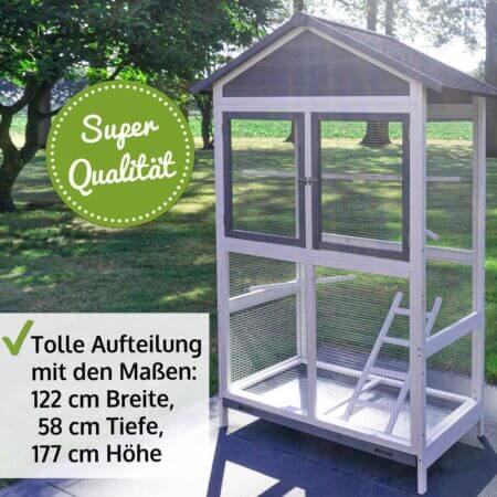 Vogelvoliere Aria wetterfest groß und pflegeleicht