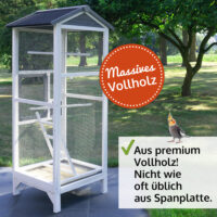 Vogelvoliere Aria XL, wetterfest, stabil und leicht zu reinigen.