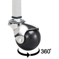 360-Grad-drehbare Transportrolle aus Metall und Kunststoff – bewegliche Vogelvoliere für flexiblen Einsatz im Innenbereich.