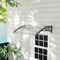 Transparentes Polycarbonat-Vordach für die Haustür, Größe 75x100cm.