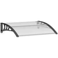 Transparentes Polycarbonat-Vordach für die Haustür, Größe 75x100cm.