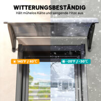 Vordach Überdachung für Haustür und Fenster wetterfest schwarz