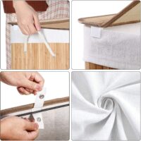 Wäschekorb aus Naturmaterial mit drei Fächern für eine umweltfreundliche Wäscheaufbewahrung.