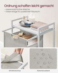 Großer weißer Wäschekorb mit 65 Litern Fassungsvermögen für schmutzige Wäsche.