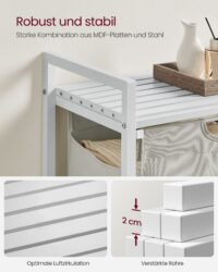 Großer weißer Wäschekorb mit 65 Litern Fassungsvermögen für schmutzige Wäsche.