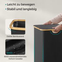 Aufbewahrungskorb Wäschekorb 65 Liter mit Deckel und Griffen.