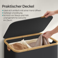 Aufbewahrungskorb Wäschekorb 65 Liter mit Deckel und Griffen.