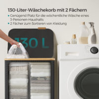 Aufbewahrungskorb Wäschekorb 65 Liter mit Deckel und Griffen.