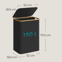 Aufbewahrungskorb Wäschekorb 65 Liter mit Deckel und Griffen.