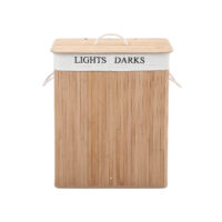 Wäschekorb aus Bambus mit 100 Litern Fassungsvermögen, natürlich und stilvoll.