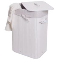 Wäschekorb Laundry Wäschebox Bambus 61x43x32cm 70l weiss