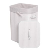 Wäschekorb Laundry Wäschebox Bambus 61x43x32cm 70l weiss
