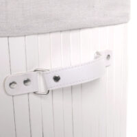 Wäschekorb Laundry Wäschebox Bambus 61x43x32cm 70l weiss