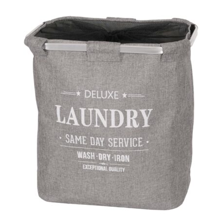 Wäschesammler Laundry Wäschebox mit Netz 1 Fach 56x49x30cm 82l grau