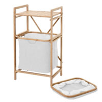 Wäschesammler Wäschekorb Badregal 72l Bambus