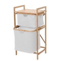 Wäschesammler Wäschekorb Badregal 72l Bambus