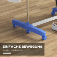 Blauer Wäscheständer und Wäschetrockner aus Stahl mit 2 klappbaren Flügeln