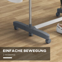 Grauer Wäscheständer und Wäschetrockner aus Stahl mit 3 klappbaren Seitenflügeln