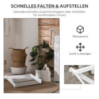 Weisser Wäscheständer und Wäschetrockner 8-stufig faltbar