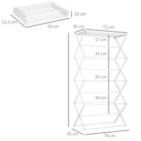 Weisser Wäscheständer und Wäschetrockner 8-stufig faltbar