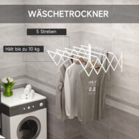 Weisser Wäscheständer und Wäschetrockner für Textilien