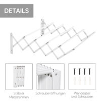 Weisser Wäscheständer und Wäschetrockner für Textilien